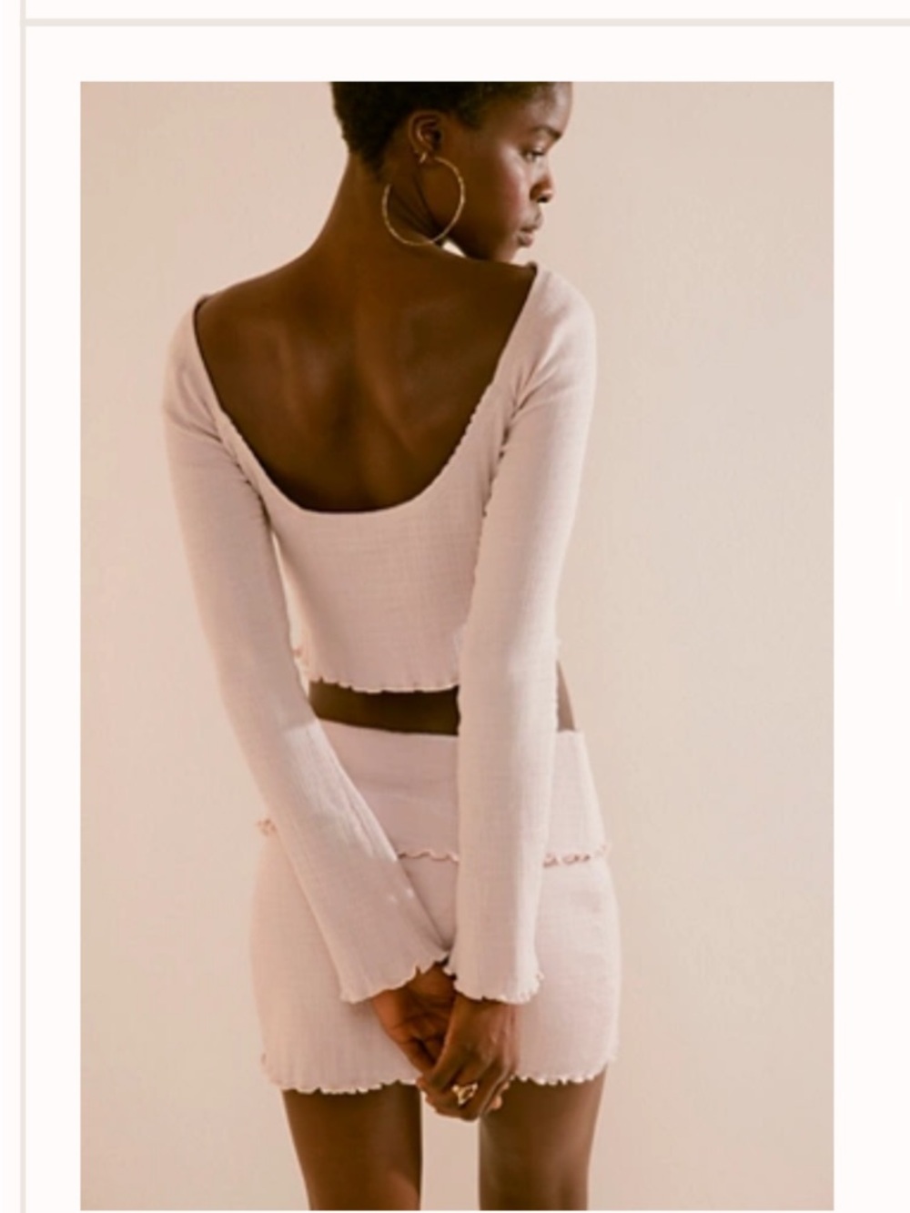 Free People Scoop-Back Crop Top & Mini Skirt Set - Pale Lavendar